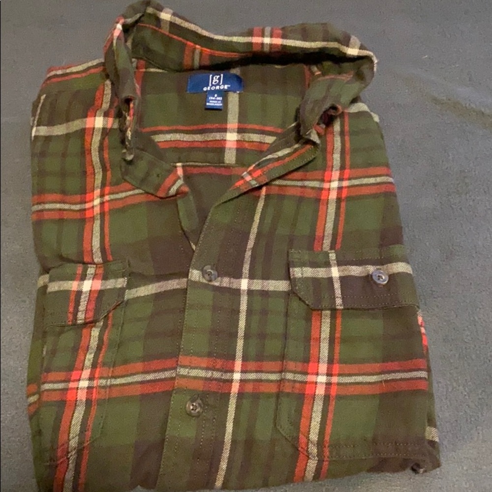 George small flannel button down long sleeve shirt